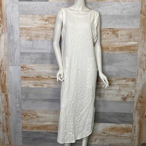 Free People Beach scoop neck long cover dress side pockets white size Large